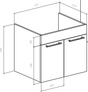 Тумба под раковину Bellezza Альдо 60см белый 00000007038